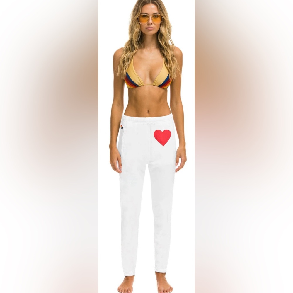 NWT Aviator Nation Heart Stitch Sweatpants